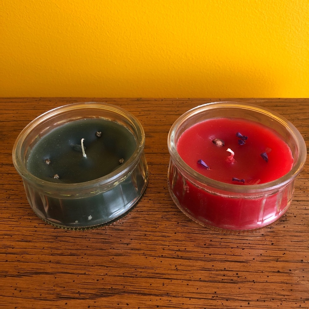 Handmade Flower and Gemstone Candles